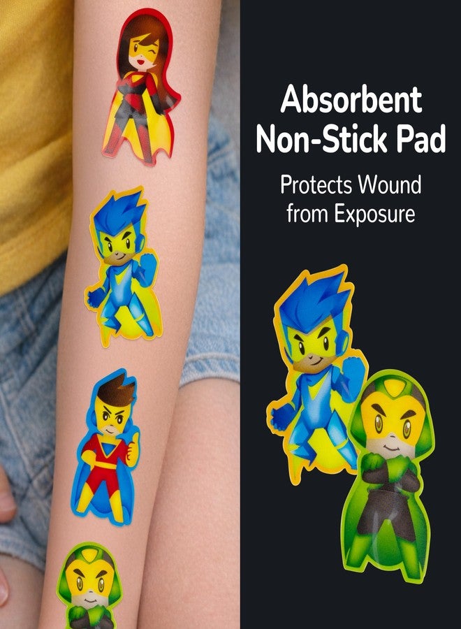 BioSwiss Bandages, Super Healers Superhero Shaped Self Adhesive Bandage Set, Latex Free, Sterile Wound Care, 24 Count - Image 5